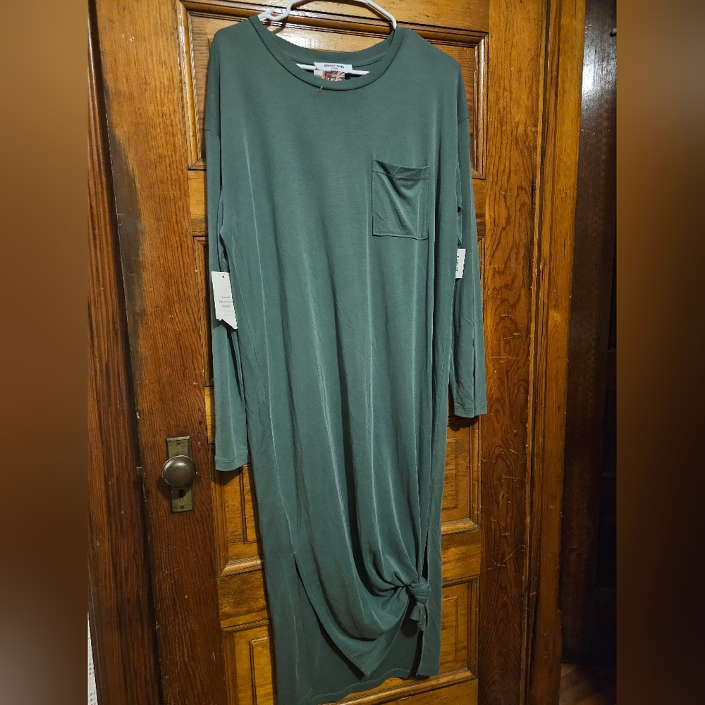 Double Zero Slate Forest Green Long Sleeve Dress